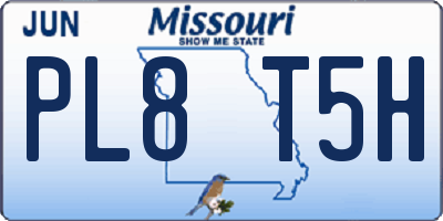 MO license plate PL8T5H