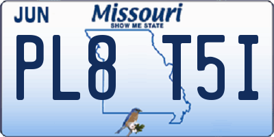 MO license plate PL8T5I
