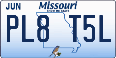 MO license plate PL8T5L