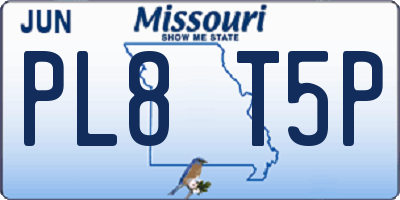 MO license plate PL8T5P