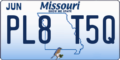 MO license plate PL8T5Q