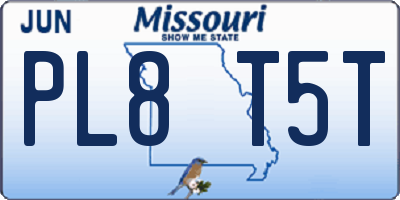 MO license plate PL8T5T