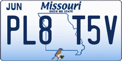 MO license plate PL8T5V
