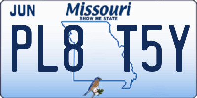 MO license plate PL8T5Y