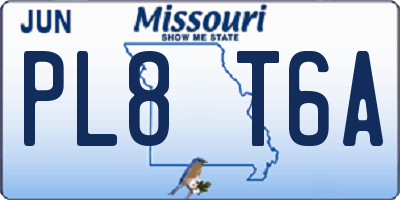 MO license plate PL8T6A