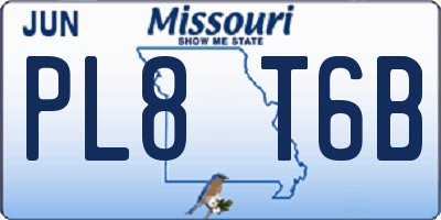 MO license plate PL8T6B