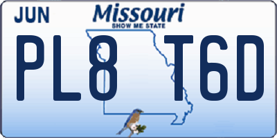 MO license plate PL8T6D