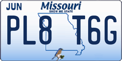 MO license plate PL8T6G
