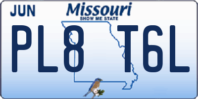 MO license plate PL8T6L