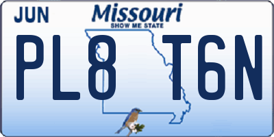 MO license plate PL8T6N