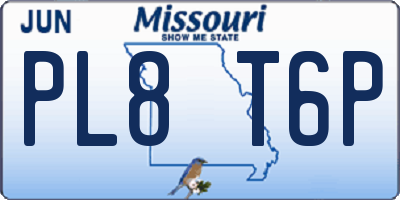 MO license plate PL8T6P