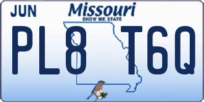 MO license plate PL8T6Q