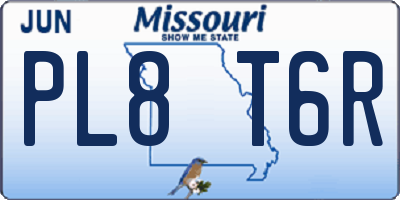 MO license plate PL8T6R