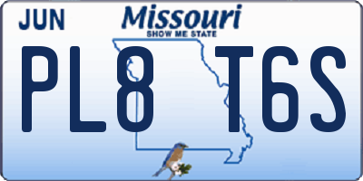 MO license plate PL8T6S