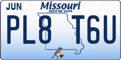 MO license plate PL8T6U