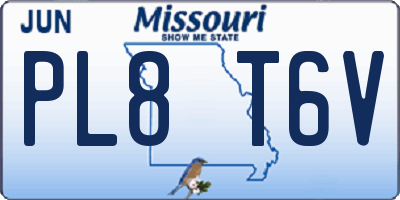 MO license plate PL8T6V