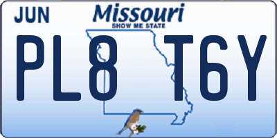 MO license plate PL8T6Y