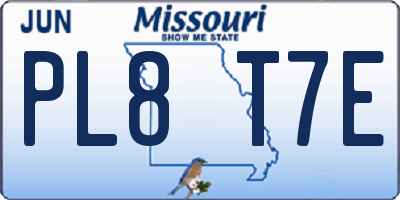 MO license plate PL8T7E