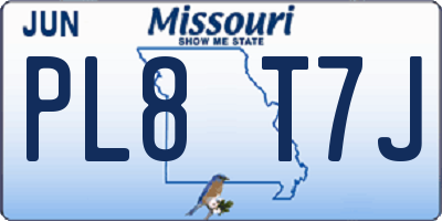 MO license plate PL8T7J