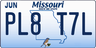 MO license plate PL8T7L