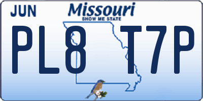 MO license plate PL8T7P