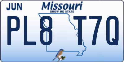 MO license plate PL8T7Q