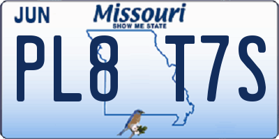 MO license plate PL8T7S