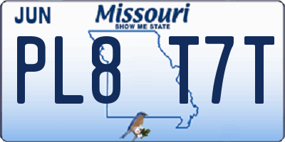 MO license plate PL8T7T