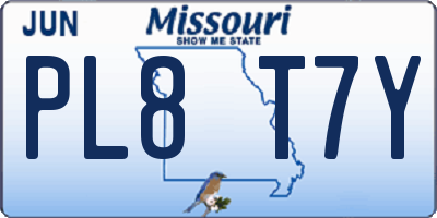 MO license plate PL8T7Y