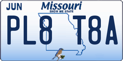 MO license plate PL8T8A