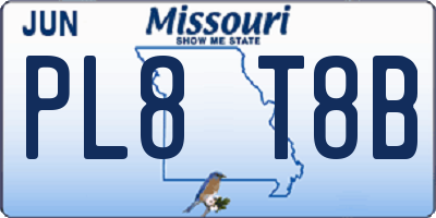 MO license plate PL8T8B