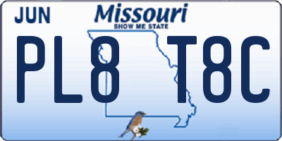 MO license plate PL8T8C