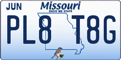 MO license plate PL8T8G