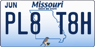 MO license plate PL8T8H