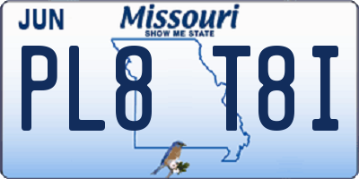 MO license plate PL8T8I