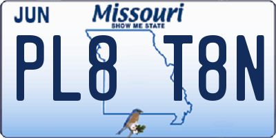MO license plate PL8T8N