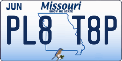 MO license plate PL8T8P