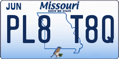 MO license plate PL8T8Q