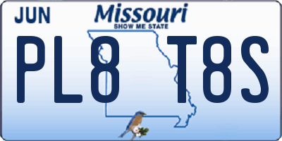 MO license plate PL8T8S