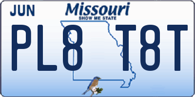 MO license plate PL8T8T