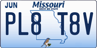 MO license plate PL8T8V