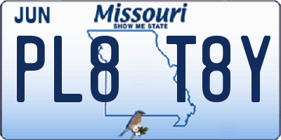 MO license plate PL8T8Y
