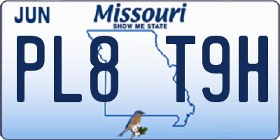 MO license plate PL8T9H