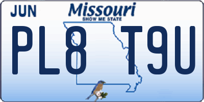 MO license plate PL8T9U