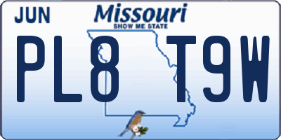 MO license plate PL8T9W