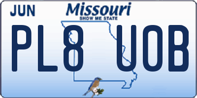 MO license plate PL8U0B