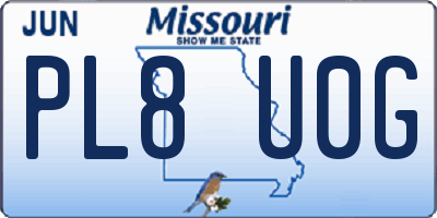 MO license plate PL8U0G