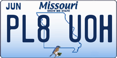 MO license plate PL8U0H
