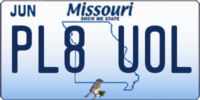 MO license plate PL8U0L
