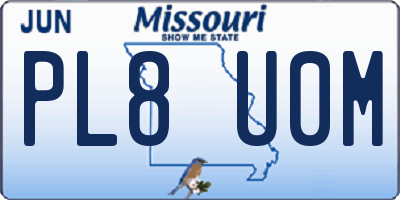 MO license plate PL8U0M